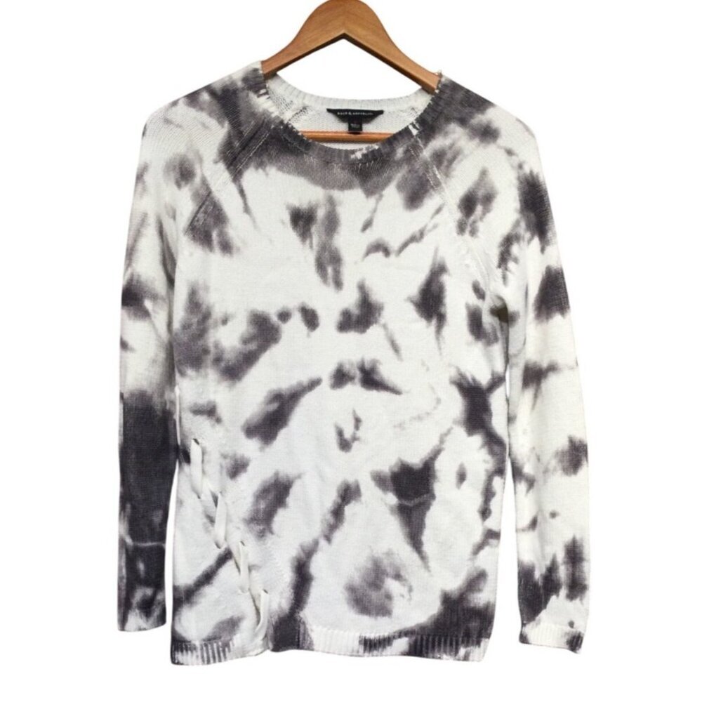 Rock & Republic Womens Tie-Dye Sweater Lace up Detail Size S Pullover